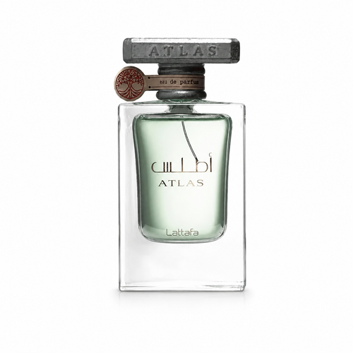 Decant Atlas de Lattafa EDP, perfume árabe unisex marino y salino con notas marinas, limón, iris, ámbar gris, sándalo y musgo de roble.
