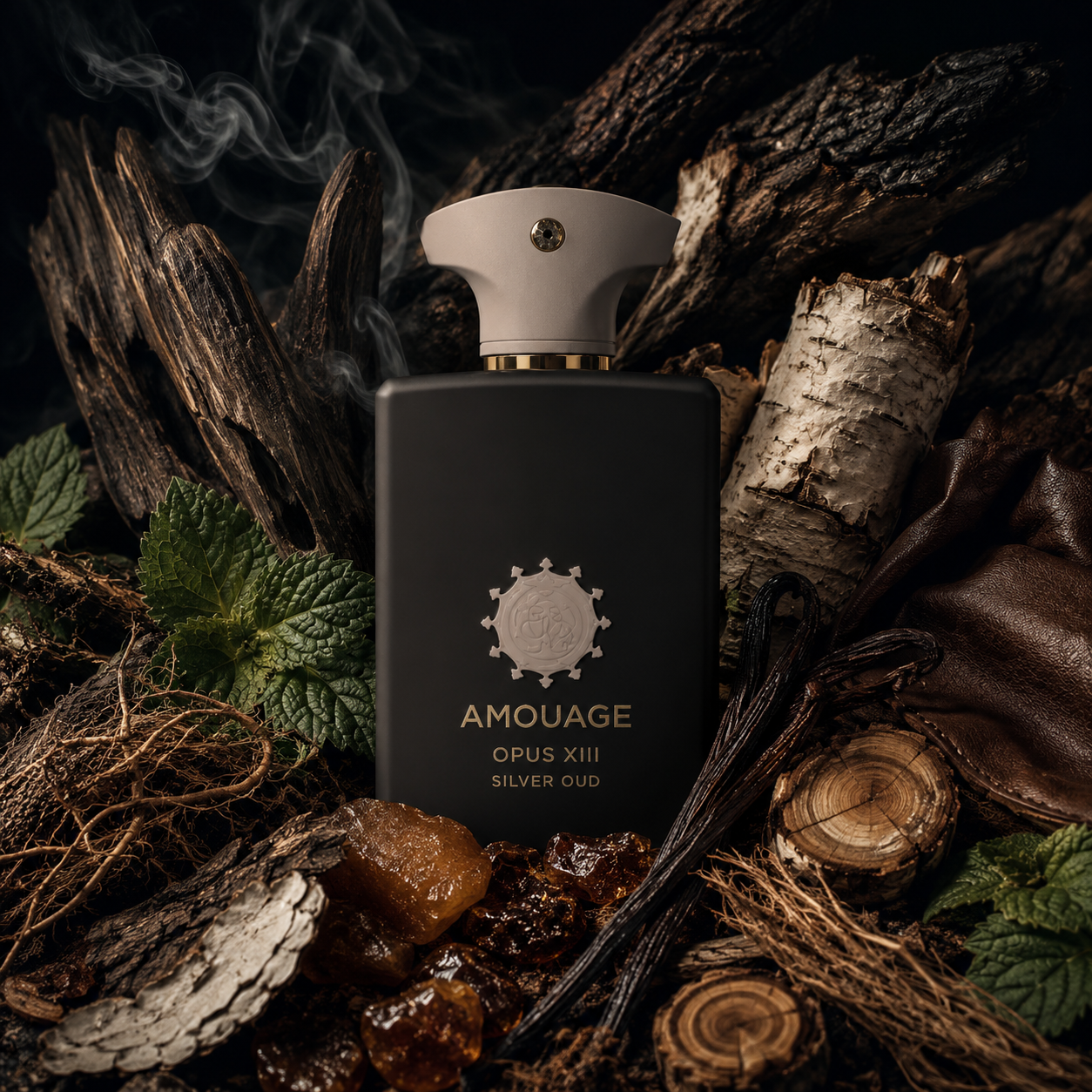 Opus XIII Silver Oud de Amouage con oud Assam, pachulí, cipriol, vainilla de Madagascar, abedul, gaiac y castóreo.
